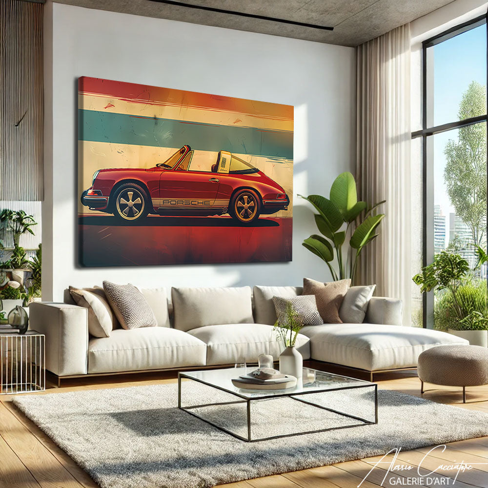 tableau porsche vintage