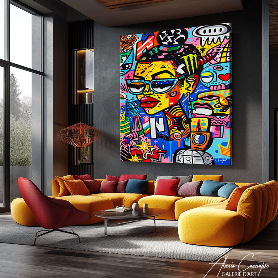 Tableau Coloré Street Art – mise en situation