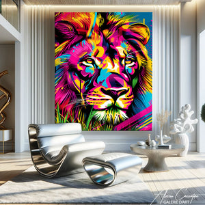 tableau lion pop art
