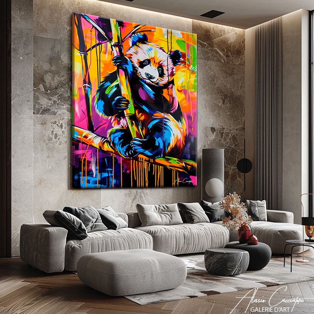 tableau panda coloré