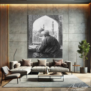 TABLEAU ORIENTAL NOIR ET BLANC