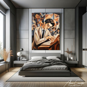 tableau cubisme homme