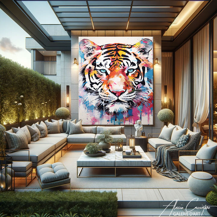 tableau tigre blanc
