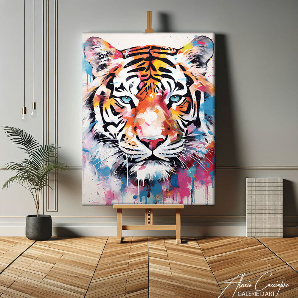 peinture tete de tigre