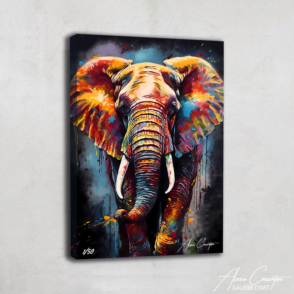 Tableau Éléphant Grand Format