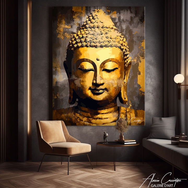 tableau abstrait bouddha