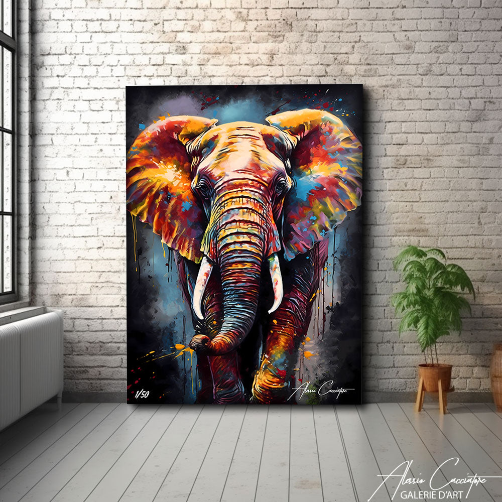 tableau éléphant peinture