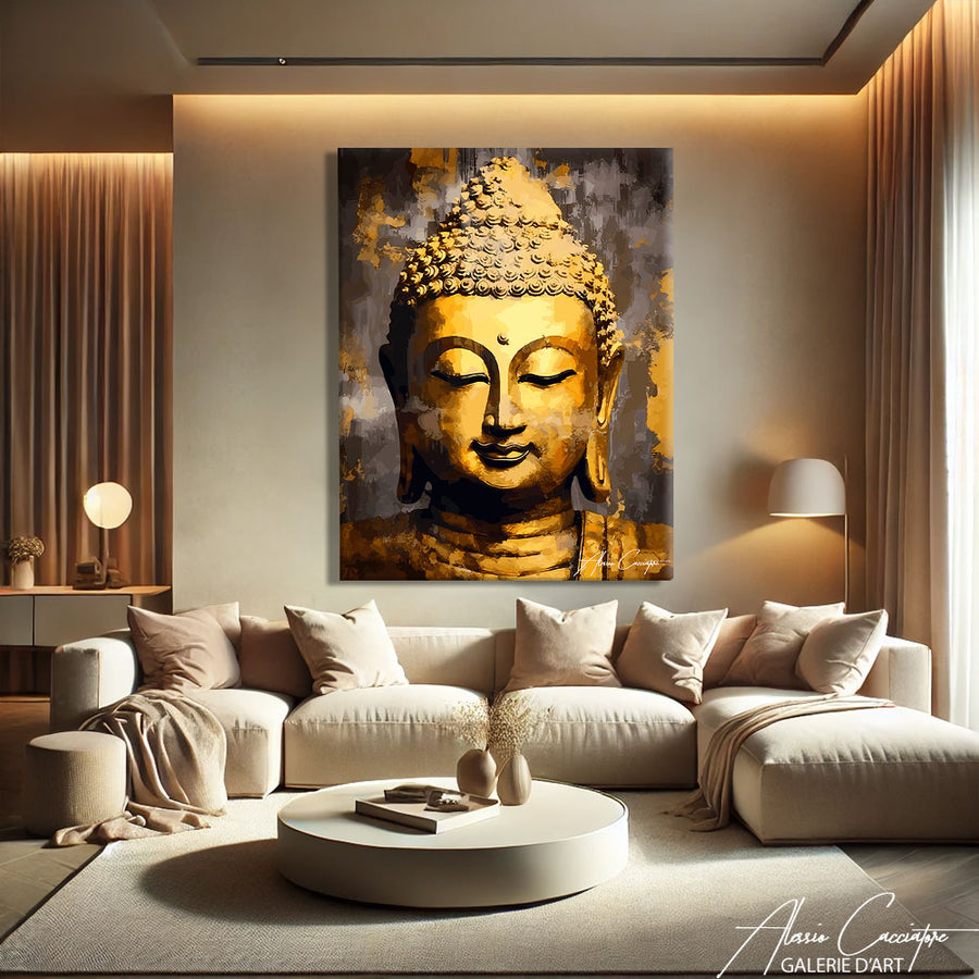 Tableau Ancien Bouddha – mise en situation