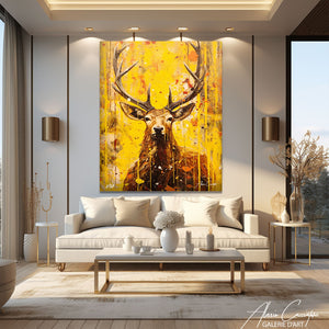 tableau cerf coloré