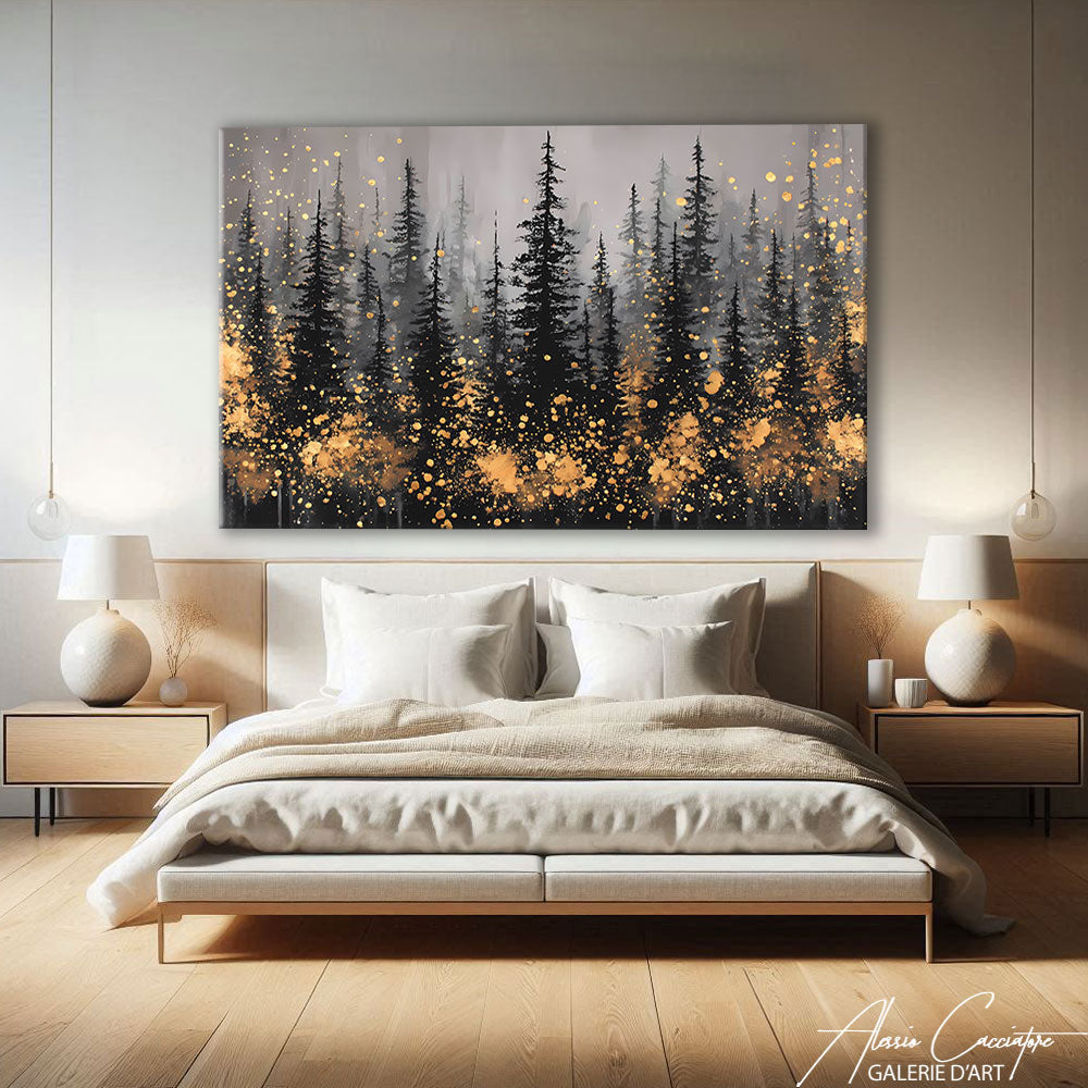 TABLEAU FORÊT BRUMEUSE