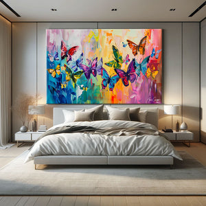 tableau papillons colorés