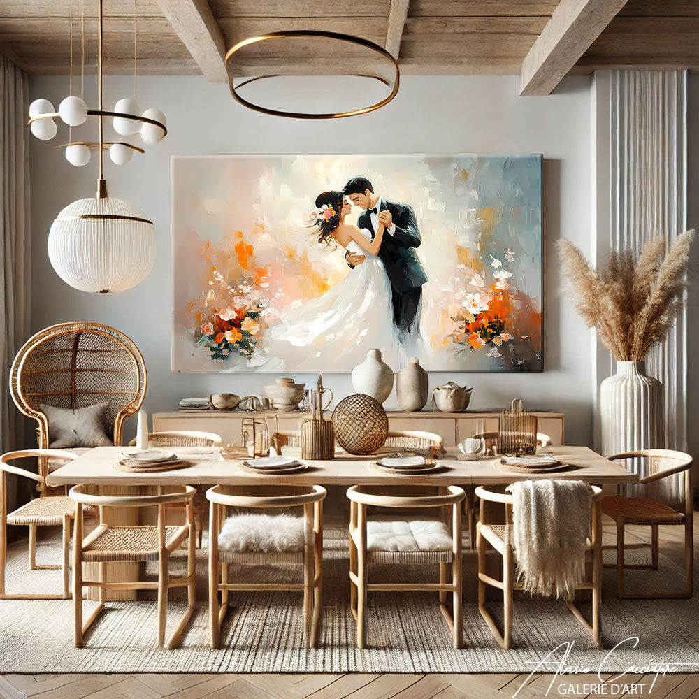 Tableau Amoureux sous la Pluie