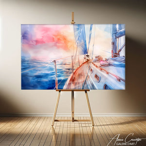 Tableau Voilier Abstrait