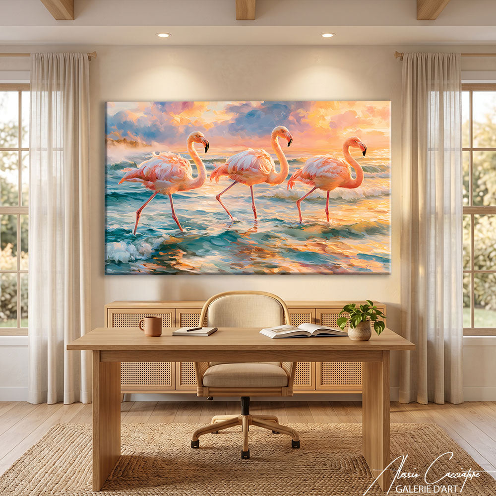 Tableau Flamant Rose Cadre