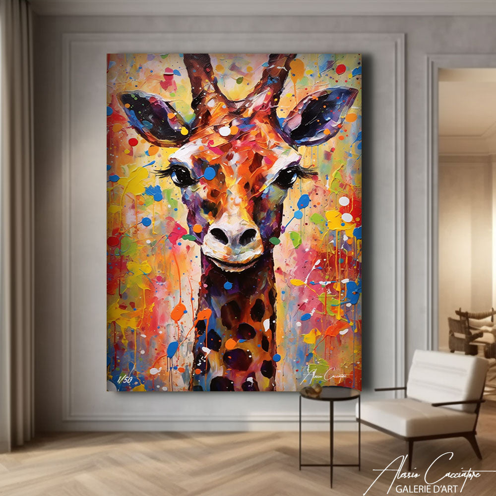 tableau girafe couleur
