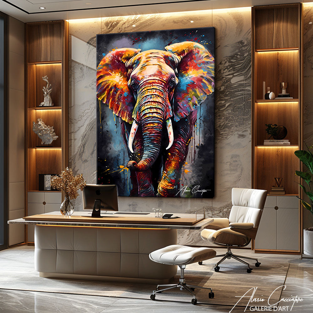 tableau éléphant pop art