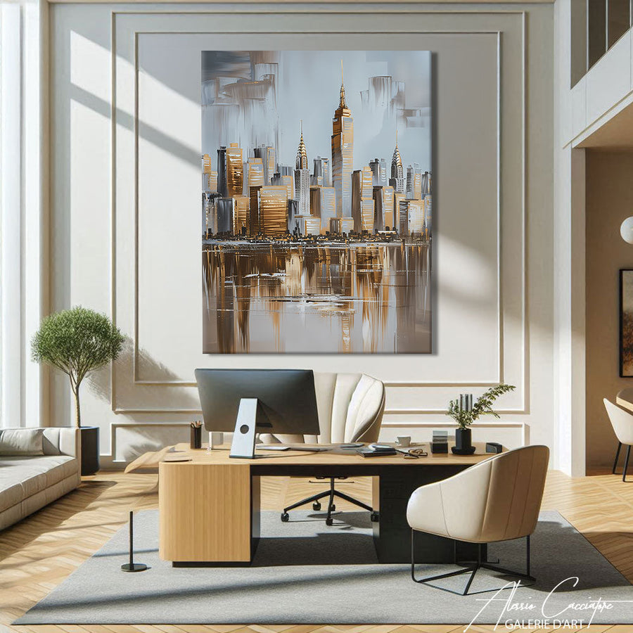 TABLEAU NEW YORK DORÉ Alessio Cacciatore – mise en situation