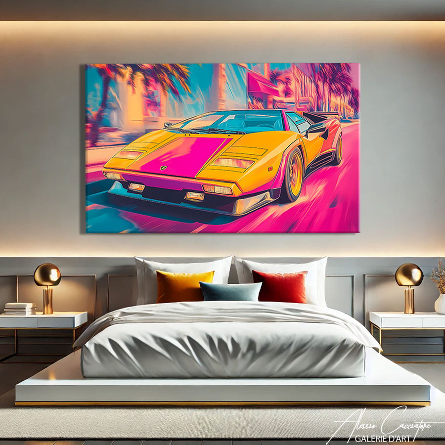 Tableau Lamborghini Countach – mise en situation