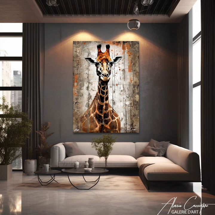 tableau girafe abstrait