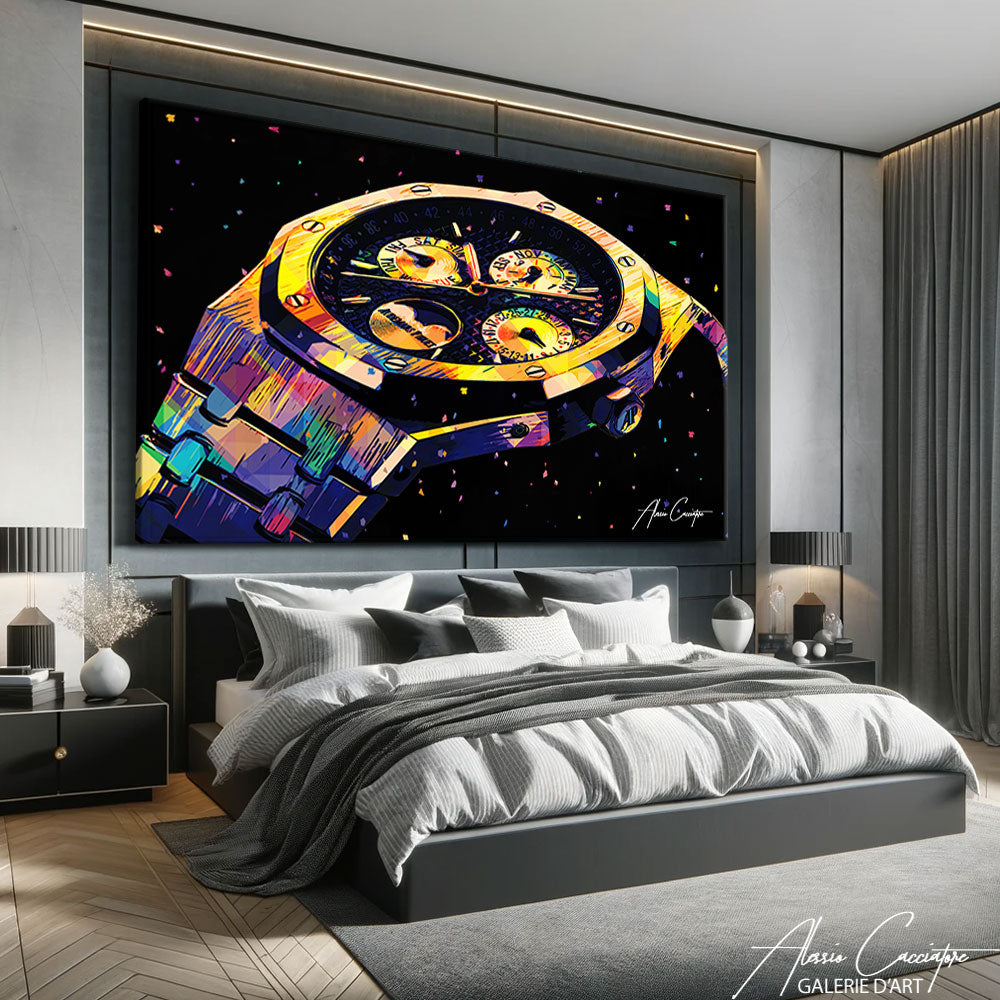 TABLEAU MONTRE COLORÉ