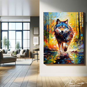 peinture loup moderne