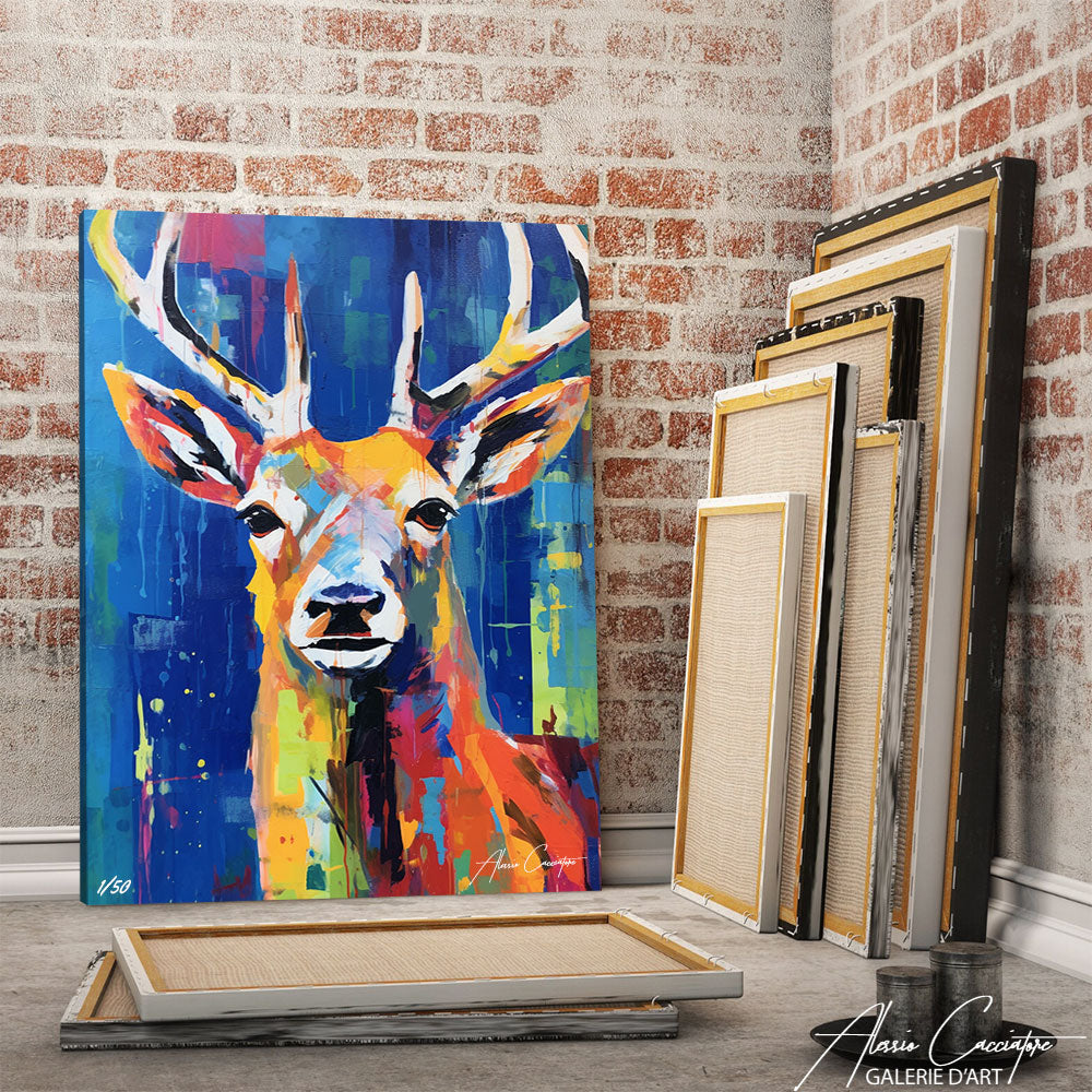 cerf peinture acrylique