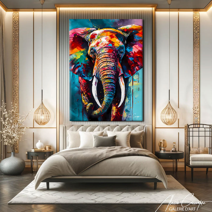 tableau elephant peinture