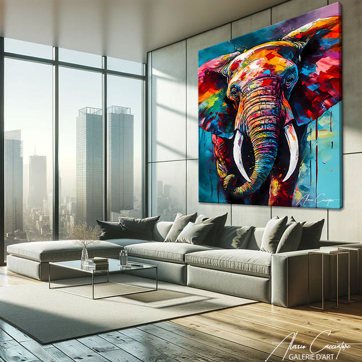 tableau elephant pop art