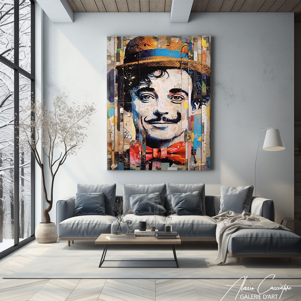 peinture charlie chaplin