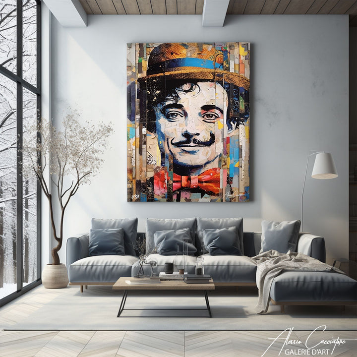 peinture charlie chaplin