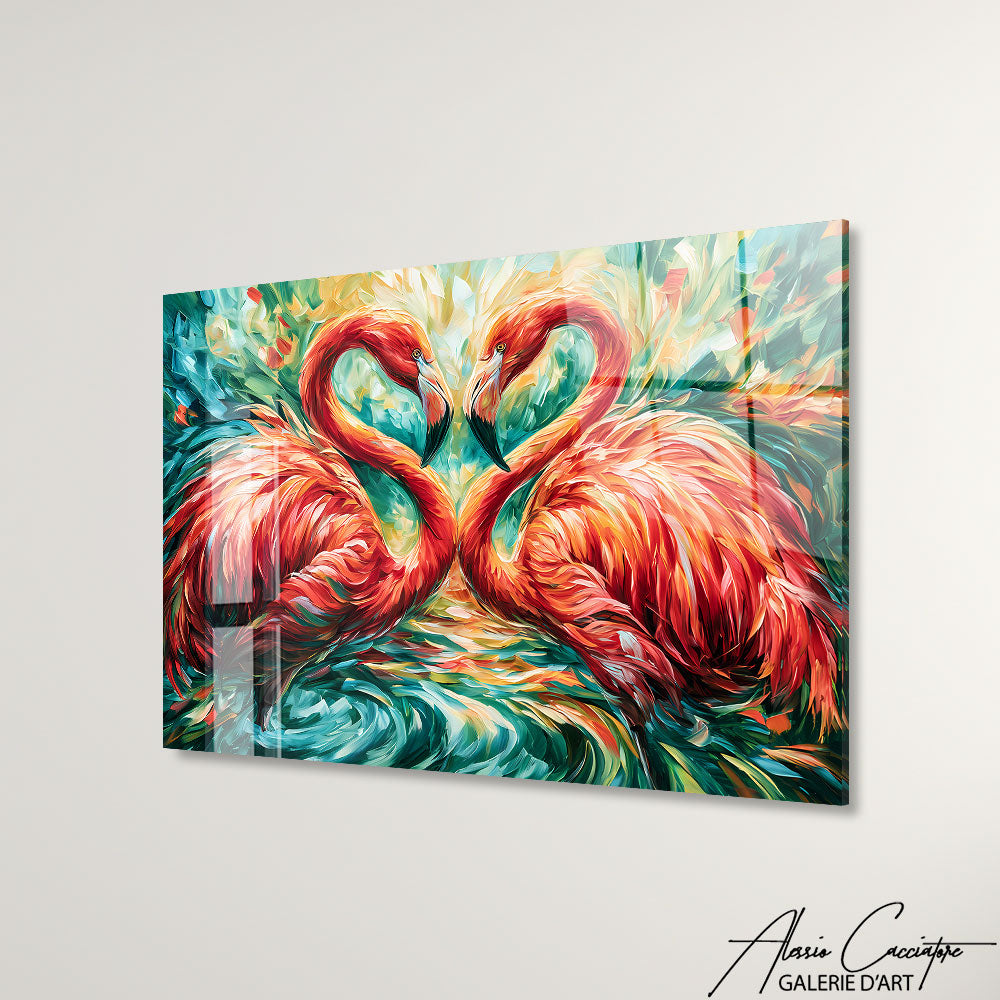 Cadre Flamants Roses