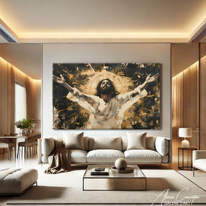 Tableau Jesus Abstrait
