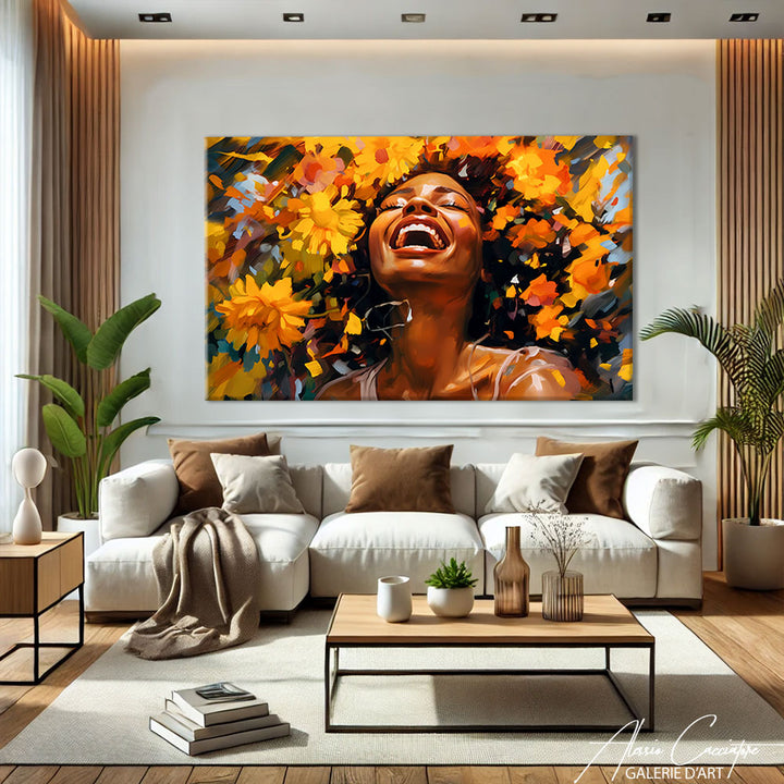 tableau femme africaine peinture