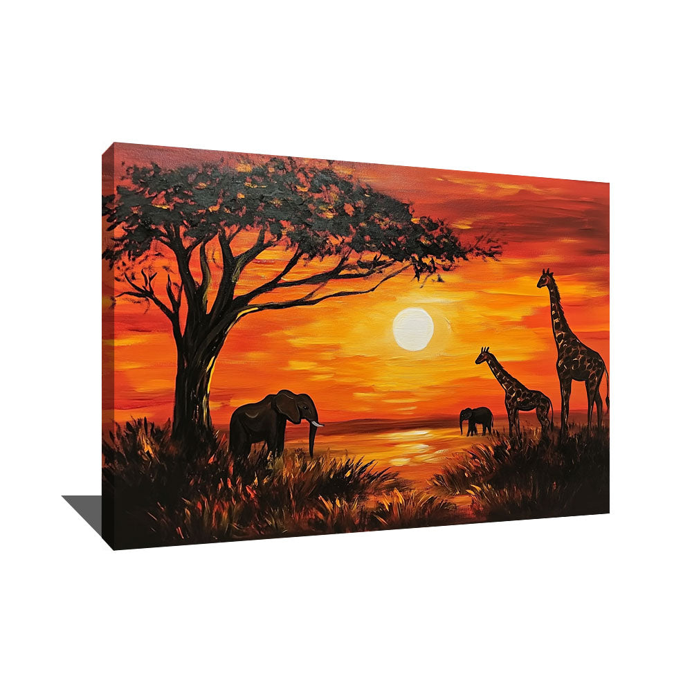 TABLEAU COUCHER DE SOLEIL AFRICAIN