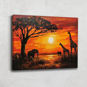 TABLEAU COUCHER DE SOLEIL AFRICAIN