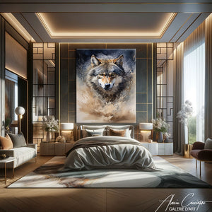 tableau mural loup