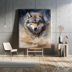 tableau mural loup