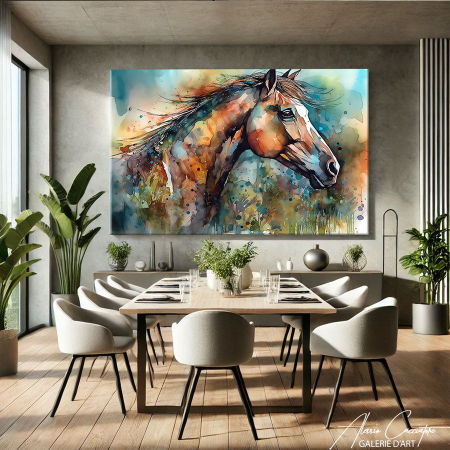 Peinture Cheval Abstrait – mise en situation