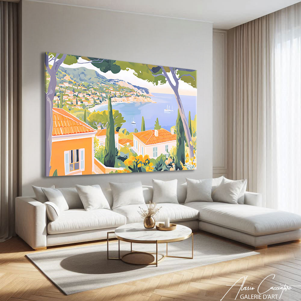 Affiche Paysage Méditerranéen Peinture