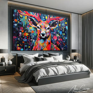 tableau cerf moderne