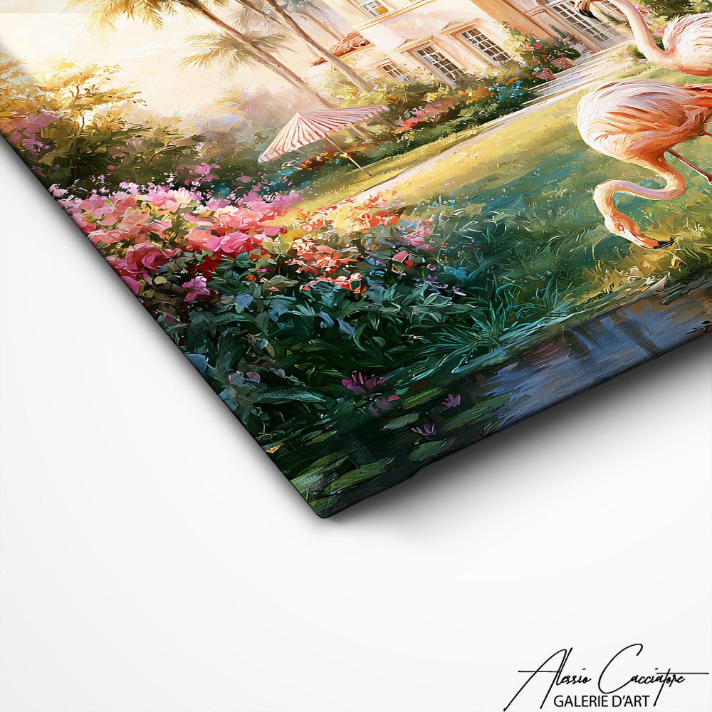 Art Mural Flamant Rose
