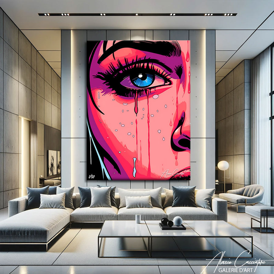 tableau pop art femme – mise en situation