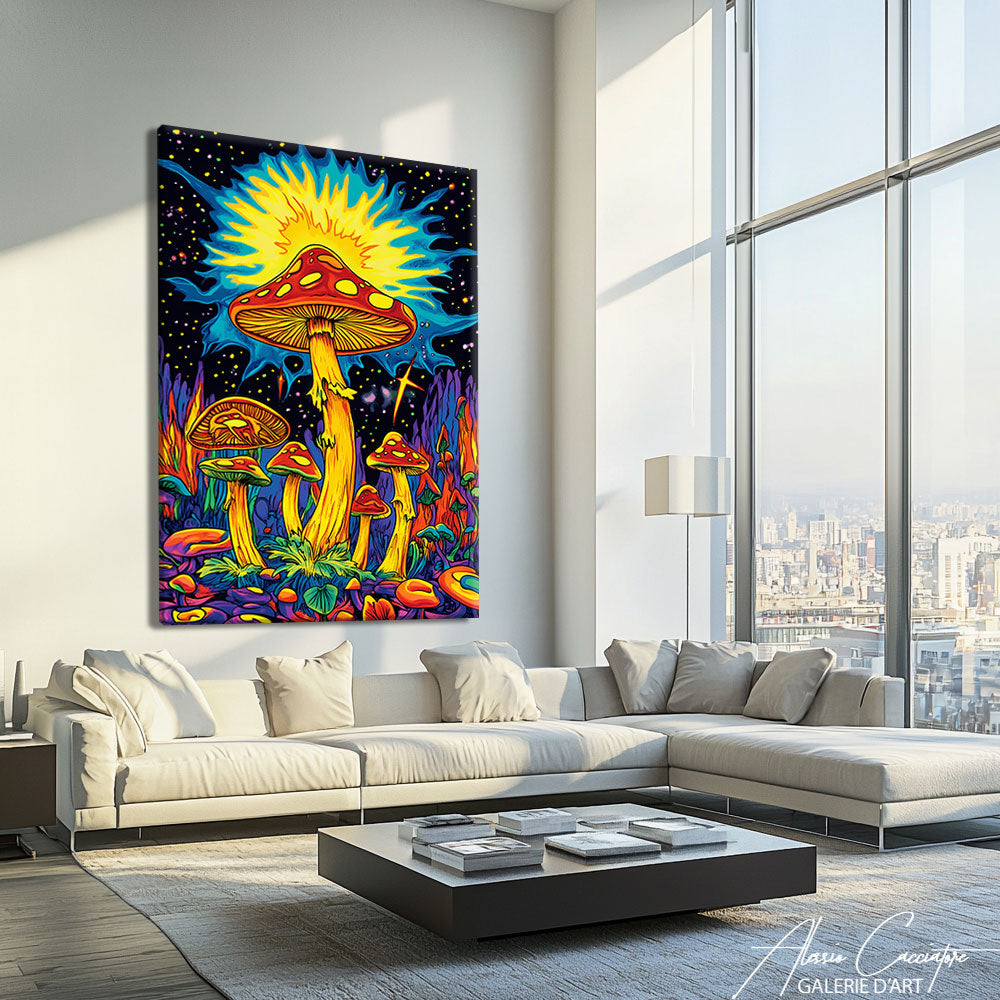 Tableau avec des champignons
