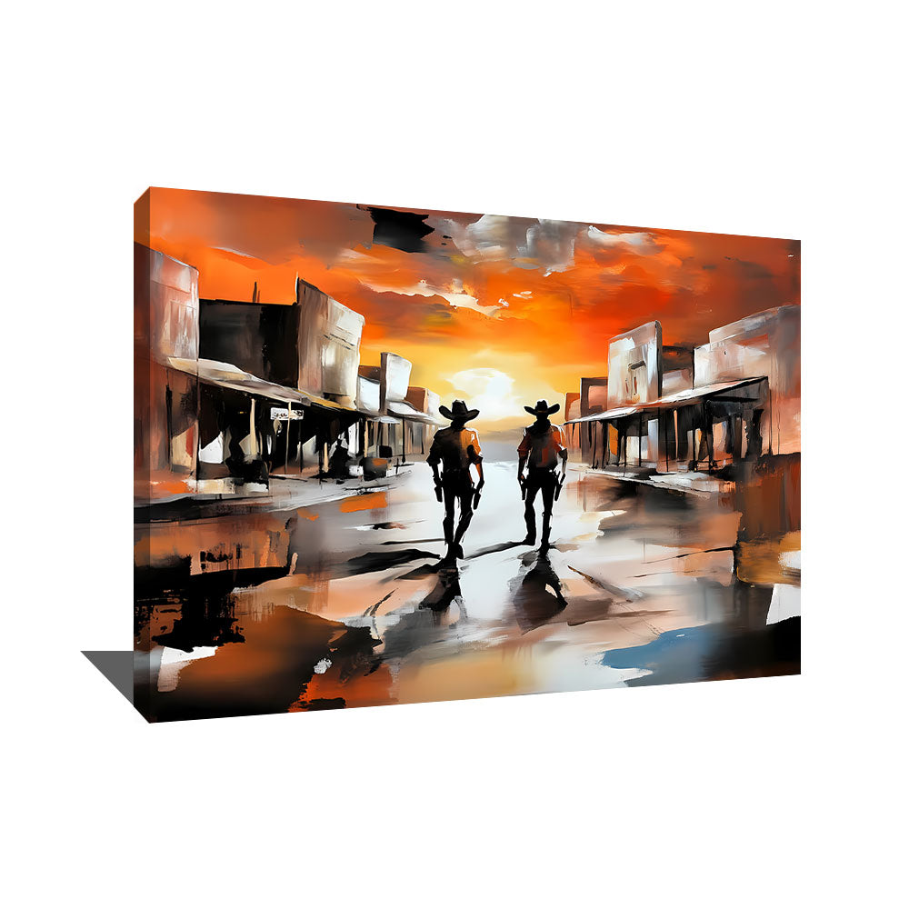 TABLEAU WESTERN COUCHER DE SOLEIL