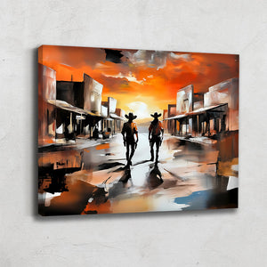 TABLEAU WESTERN COUCHER DE SOLEIL