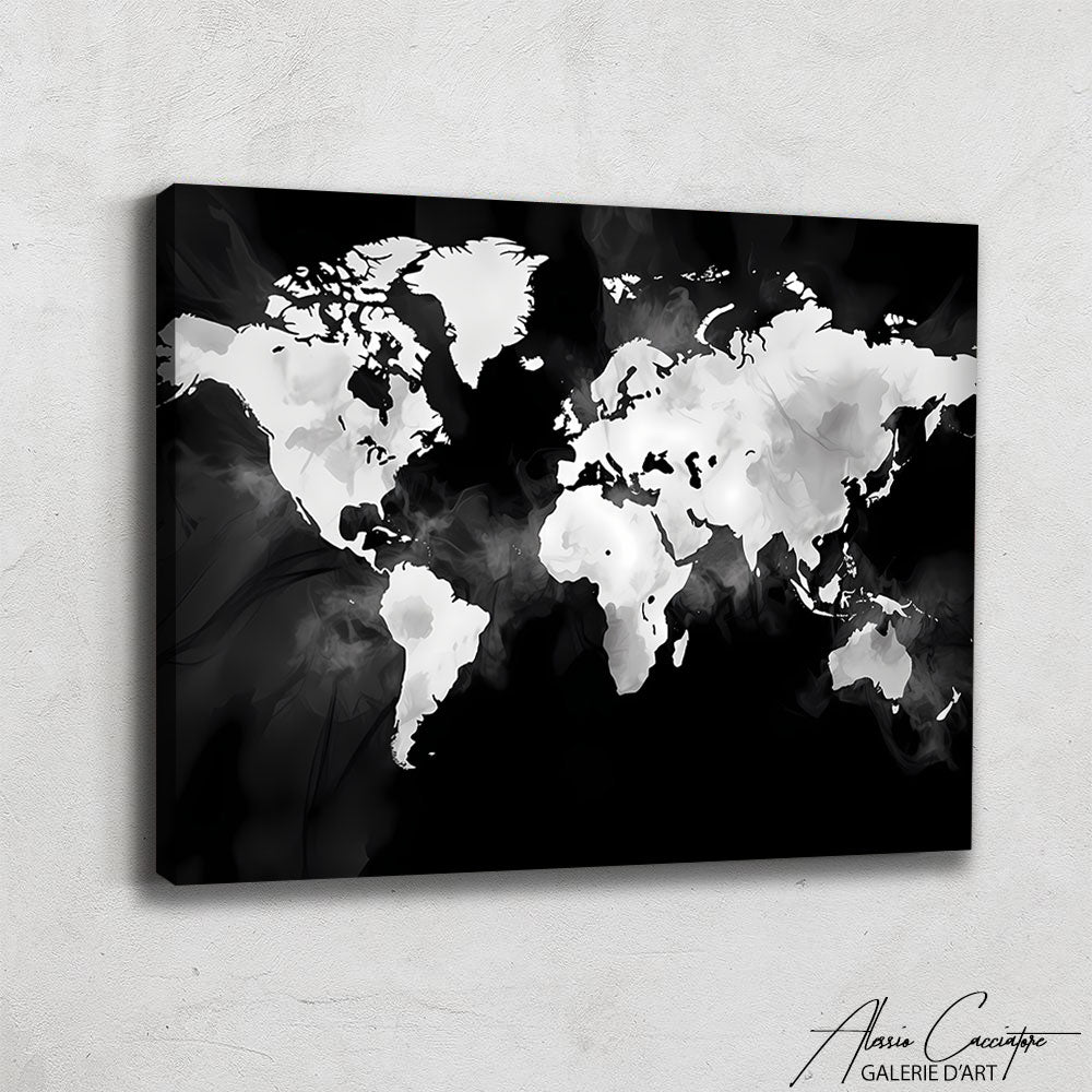 Carte du Monde Tableau Noir