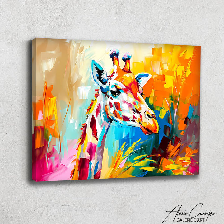 Tableau Girafe Coloré