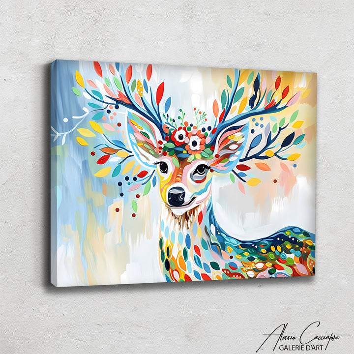 Tableau Cerf Fleur