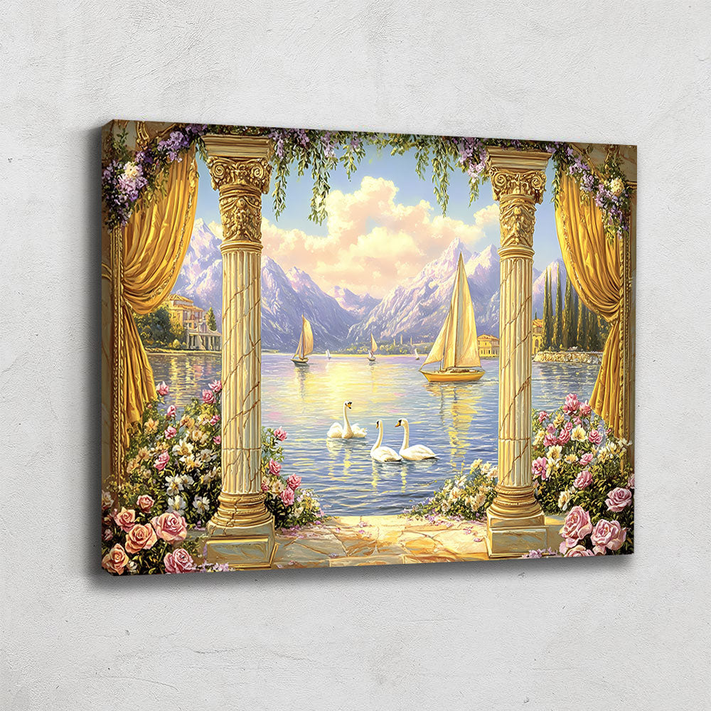 TABLEAU PAYSAGE MONTAGNE ET LAC