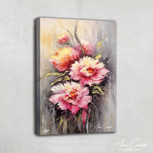 tableau fleur pivoine